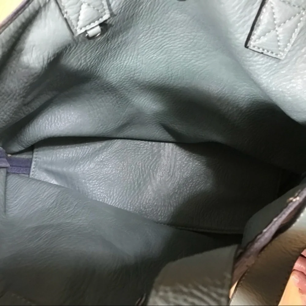 Two Tone Cloth and Vegan Purse- Blue Tones